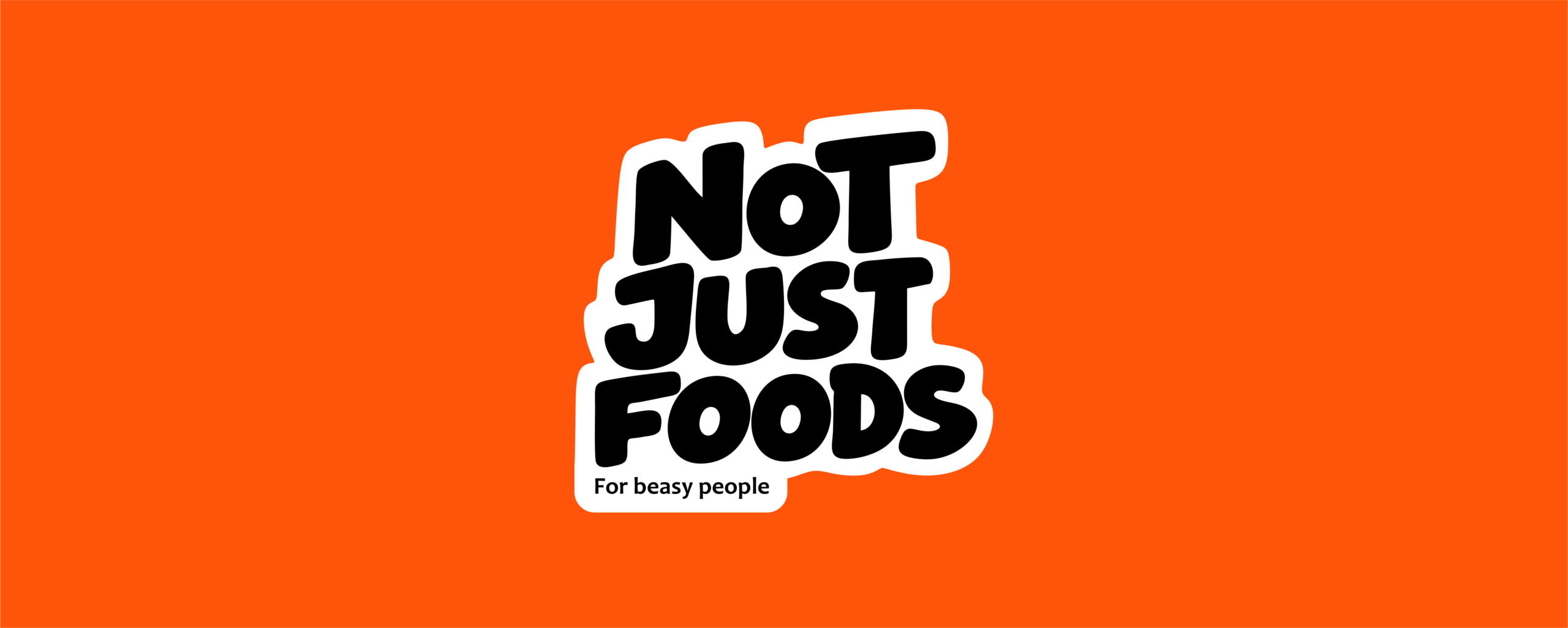 لوگوی Not Just Foods بر زمینه نارنجی